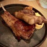 西浅草 山崎 - ラムチョップ網焼き　酒盗ソース