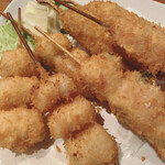 Kushikatsu No Yamadaya - ネギ巻き、アスパラチーズ巻き、納豆