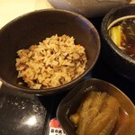 麺や ゆた花 - 鴨ご飯 with 茄子のお浸し！