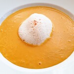 銀座 ハプスブルク・ファイルヒェン - ⚫【スープ】「天日干した北海道ホメラニカボチャのクリームスープ カボチャのプディングを浮かべて」 
