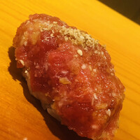 鮨 あらい - おはぎ。大トロ、中トロ、中落など、いろんな部位が含まれています