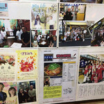 たんぽぽ - 店内の壁には一面、お客さん達と記念撮影した沢山の写真が貼られています。