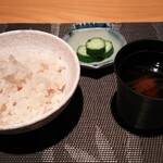 渓流荘しおり絵 - 大根ご飯･味噌汁･香の物