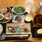 渓流荘しおり絵 - 焼き立て玉子焼きが絶品の朝食