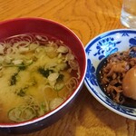 香海 - 味噌汁 小鉢イカ煮付け