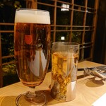 洋食 つばき - プレモル生と桂花烏龍茶H