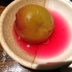 穂のか - 最後に頂いた梅。甘酸っぱくて美味しい。