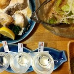 居酒屋山さん - 新子揚げ、日本酒飲み比べ、その他諸々…