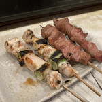 焼豚とし - 鶏（ネギマ）とレバ