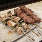 焼豚とし - 鶏（ネギマ）とレバ