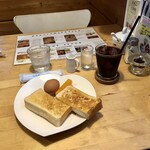 プーティー カフェ - アイスコーヒー　モーニングＡセット　５５０円（税込）