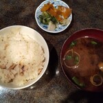舞桜 - 松茸ご飯と赤だし、お新香