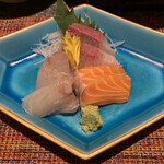 我楽 - お造り三点盛り