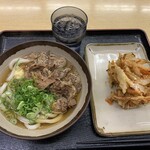 Sazanami - 肉うどん、野菜かき揚げ【2020.11】