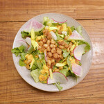 北出食堂 - テンペが載ったサラダ