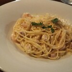 雪詩慕雲 - 海老と４種のチーズのクリームパスタ。