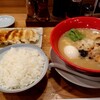 りょう花 - 鶏白湯味玉らー麺+白ごはん大+特製鶏餃子