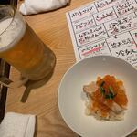 夜ノ焼魚 ちょーちょむすび - ビール！お通しははらこ飯！2020/10