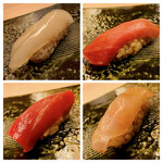 Sushi Kissui - スミイカ・中トロ
                        鮪・白甘鯛
