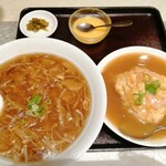 香港厨房 - 「フカヒレあんかけ汁そば定食(冬季限定)」1100円