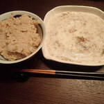 ねまわりの野菜畑 - 料理写真:やわらかめ玄米ご飯におろしたとろろをかけていただきます。