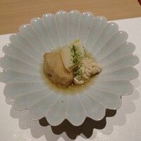 割烹 くぼた - 海老芋、白子
