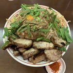 自家製麺 まさき - 【2020.11.28】山椒汁なし850円+豚増し150円　全増し‼️