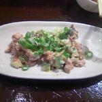 粉ひで - 砂肝ときゅうりのピリ辛和えは、アルコールにも良く合います。