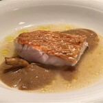 蒼 - 小田原、並木屋から稲取の地金目、本日の仕立て　
      地金目、漁師が一本釣りする超高級魚、この身の大きさはびっくり仰天クラス。　
      脂ののりは半端なく、こんなに美味しかったの金目鯛って、そんな味わいです！　