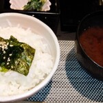 和食創庵 六花 - ご飯、赤ダシ