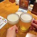 蔵元 豊祝 - 恥ずかしがり屋のリラちゃんは、私たちのジョッキに隠れて乾杯♡