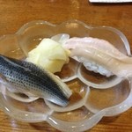 Sushi Kura - コハダとヒラメ縁側  縁側が絶品！
