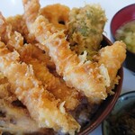 天ぷら家えび蔵 - カニと海老の天丼780円