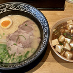 ひできよラーメン - とんこつ(白)と麻婆豆腐丼のセット