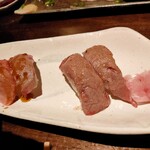 ひとし - 石垣牛寿司（タレ・塩）2貫　280円／貫