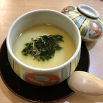 兄弟寿し - あおさと梅干しの茶碗蒸し