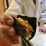 兄弟寿し - 北海道 雲丹、愛知県 海苔と(握り)