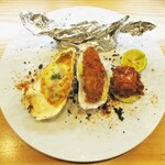 kitchen俊貴 - 北海道産 鱈の白子フライ・伊勢志摩の牡蠣フライ、牡蠣のチーズ焼き、松茸のホイル焼き。　　　　　2020.11.28