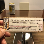 Fujino Sato - アピゼ今池店の無料朝食券は実質的には300円分なんだが全ての朝定食に対応してます。