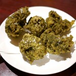 Okinawa cuisine Kachaashii Ikebukuro Ten - ✦あーさわさびの天ぷら
                        天つゆ付き。サクサクザクザク。これ美味しい♡