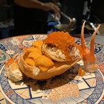 KOTETSU - ズワイガニとせいこ蟹 雲丹といくら乗せ 外子のあんかけ