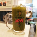 串カツ田中 - 抹茶ハイ メガ　チンチロリンで奇数が出たので､倍額で倍量のメガドリンク 