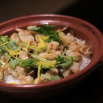 Ebisu Kurafuto - 車海老と椎茸の土鍋炊きご飯