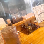 会津ラーメン 和 - カウンターの仕切り