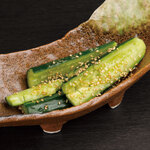 Salty seared cucumber