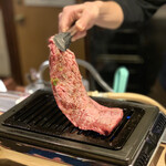 心斎橋 焼肉さかもと - 塊ハラミ