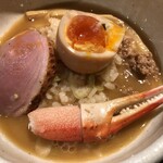 鴨出汁中華蕎麦 麺屋yoshiki - 鴨と蟹の味噌つけ麺+小ライス