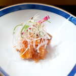 伊勢鮨 - サクラマスの三升漬。麹・醤油・青南蛮で漬け込んだ一品、とろりと秀逸な酒肴