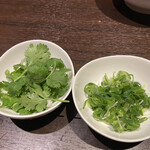 焼肉 じゅん - 冷麺の薬味
      パクチーとネギ