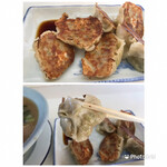 とらやラーメン - 上  小ぶりの餃子
下  １口サイズ